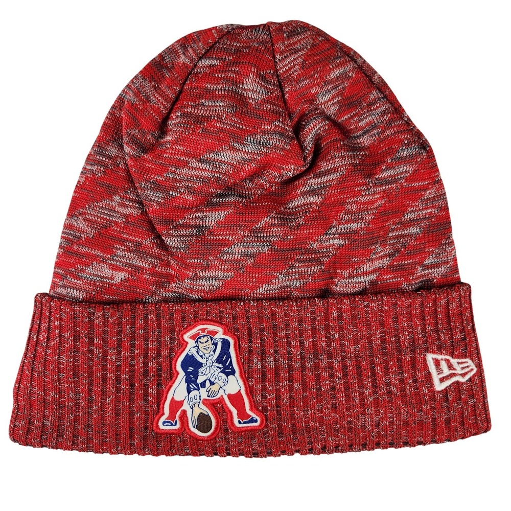 New Era New England Patriots NFL Beanie Red Space Dye Pat Patriot Throwback Hat